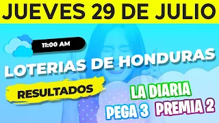 Sorteo 11AM Loto Honduras, La Diaria, Pega 3, Premia 2, Jueves 29 de Julio del 2021 | Ganador 😱🤑💰💵