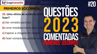 Questões PRIMEIROS SOCORROS da Prova Teórica do Detran 2023 #20