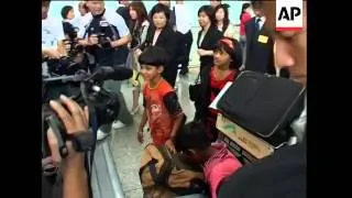 Child stars from Oscar-winning movie arrive in Hong Kong