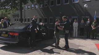 Ukrainian President Zelensky is welcomed by Netherlands PM Rutte | AFP