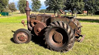 Old Rusty FARM TRACTORS Cold Start Idling and Sound