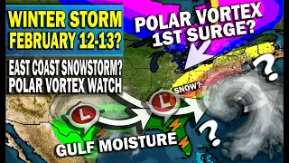 Winter Storm Outlook, East Coast Snowstorm Potential To Go Nor'easter February 12-13? Polar Vortex!