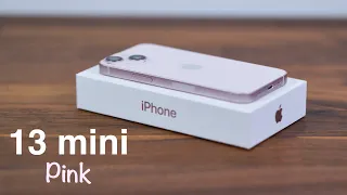 iPhone 13 mini Pink Unboxing with MagSafe Silicone Case