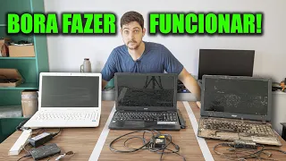 3 NOTEBOOKS DA ENCHENTE, VOLTAM A FUNCIONAR OU NÃO?