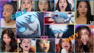 GOJO GOES DEMON MODE - POPULAR GIRL REACTORS REACT TO JUJUTSU KAISEN SEASON 2 EPISODE 9