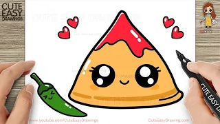 How to Draw a Cute Samosa for Kids Step by Step