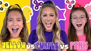 YELLOW 🌼 VS PURPLE 🍇 VS PINK 🎀 FIDGET SHOPPING CHALLENGE!