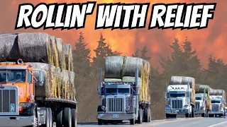 Trucker convoy delivers hay to wildfire victims in Oklahoma & Texas #RollinwithRelief #truckerconvoy