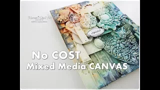 BUDGET Mixed Media JUNK Canvas Tutorial ♡ Maremi's Small Art ♡