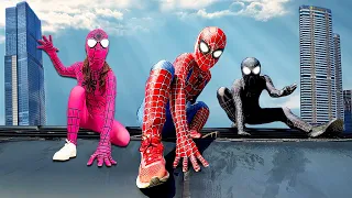 TEAM SPIDER-MAN IN REAL LIFE || Mansion Battle Story ( Nerf Gun War , Parkour , Fighting Bad Guy )