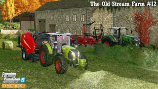 Buying Sheep. Making, Hauling & Stacking Hay Bales🔸The Old Stream Farm #12🔸Farming Simulator 22🔸4K