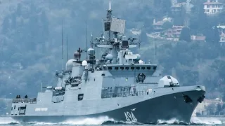 Russian Navy Admiral Grigorovich class frigate ADMIRAL GRIGOROVICH 494 transits Istanbul strait