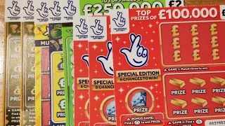 mix £1 £2 scratch cards £13 in play