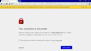 Google Chrome Your connection is not Private For Windows XP and 7