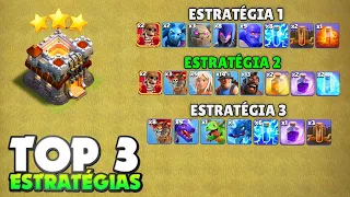 AS 3 MELHORES ESTRATÉGIAS DE ATAQUE GUERRA CV11 PARA 2023 NO CLASH OF CLANS!