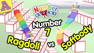 Softbody Numberblock 7 vs Ragdoll Number Seven! That's Lucky!