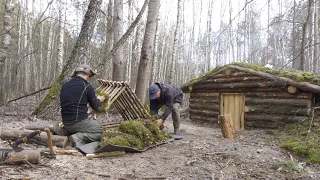 biggest moss dugout , survival with subscriber , bushcraft