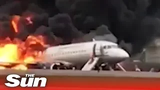 Moscow plane fireball crash landing and emergency evacuation