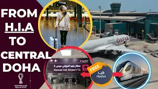 A guide on how to use the Metro to and from Hamad International Airport (DOH)  into Central DOHA