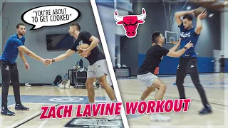 Zach Lavine Catches Fire During Workout In Front of Bulls Coaches!!