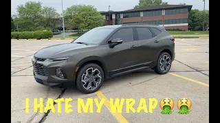 Review of 3Ms 2080 Satin Gold Dust Black Wrap!! 2019 Chevy Blazer RS Wrapped