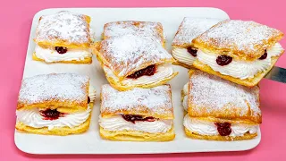 They will disappear in a minute! Ideal creamy puff pastry dessert