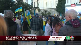 Hundreds gather in Sacramento for Ukrainian solidarity rally