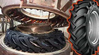 The Most Amazing Process Retreading Old  Tractor Tyre | Tractor Big Tyre  Remoulding Process #remold