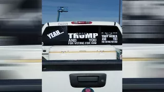 Woman with F-Trump sticker adds Sheriff Troy Nehls to display on truck