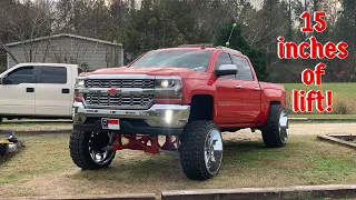 INSTALLING MY COGNITO 10-12 LIFT ON MY SQUATTED SILVERADO!