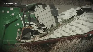 Home wrecked by trash truck, gas mishap halts repair