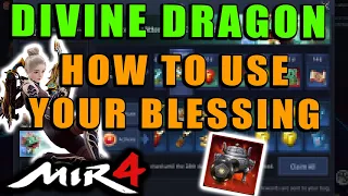 MIR4 - How to use the Divine Dragon's Blessing!  Free Epic or Legendary?!  Spirit or Skill?!
