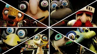 Willy's Wonderland Animatronics JUMPSCARES in FNAF UCN