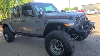 Lifted Rubicon Gladiator build with wheels tires bumpers steps winch and lights!