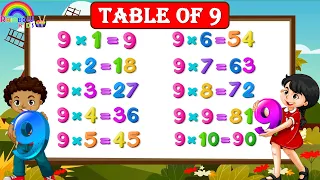 Table of 9 | Learn Multiplication Table of 9 | 9 ki Table | 9 ka pahada | Maths Table