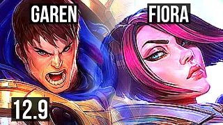 GAREN vs FIORA (TOP) | 10/1/8, Rank 7 Garen, Dominating | KR Grandmaster | 12.9