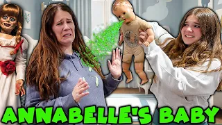 ANNABELLE'S BABY THREW UP ON HER!! Baby Sitting The Evil Twins!