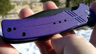 CIVIVI COGENT!! G10 purple scales and 14C28N blade steel. Button lock