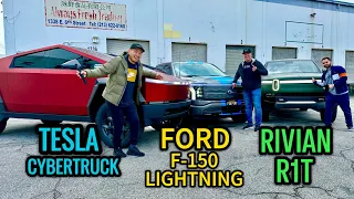 Tesla Cybertruck vs Ford F-150 Lightning vs Rivian R1T