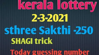 Kerala lottery  2-3-2021  sthree Sakthi -250  today guessing