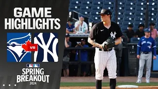 Blue Jays vs. Yankees Spring Breakout Game Highlights (3/16/24) | MLB Highlights