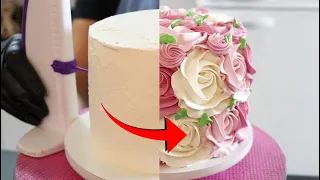 APRENDA A FAZER ROSETAS LINDAS E PERFEITAS GASTANDO POUCO! DECORAÇÃO DE BOLO @RebecaPoll