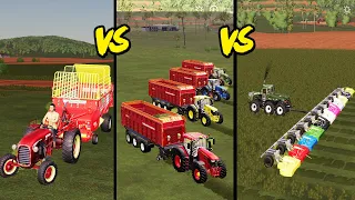 Farmers VS Grass Job! Mower Comparison! Small VS Big VS Crazy Farmer - Farming Simulator 19