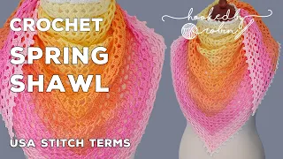 Crochet Spring Triangle Shawl 🌸 (Quick, Easy, Lightweight & Lacy!)
