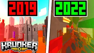 Krunker.io EVERY STAGE OF BURG MAP EVER! - 2018 TO 2022