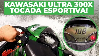 Jet ski Kawasaki ultra 300 manobras radicais velocidade   racha   com  jet Sea -Doo