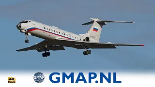 smokey and noisy TU-134 landing