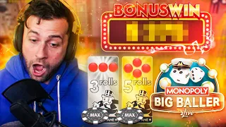 I Got 3 ROLLS with $500 BET on MONOPOLY BIG BALLER LIVE!! (Live Games)