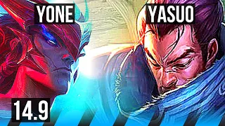 YONE vs YASUO (MID) | 8/1/1, 700+ games, Dominating | EUW Grandmaster | 14.9