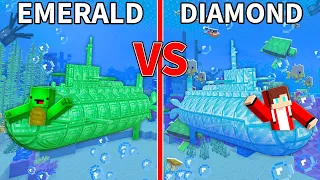 Who will win? RICH Mikey VS JJ Submarine BATTLE: Diamond & Emerald in Minecraft animations